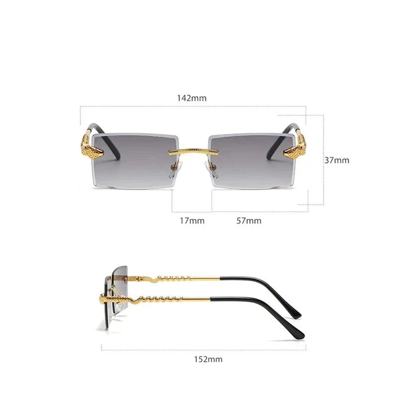 Rectangular Rimless Snake-Twist Shades