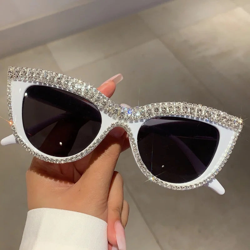 Óculos Tons luxuosos de Strass CatEye