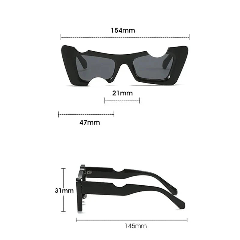 Óculos CatEye Irregular Entalhado Doce Tons UV400