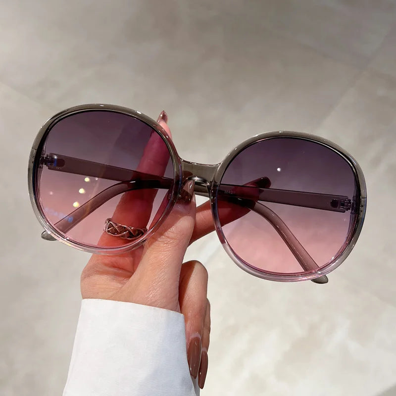 Round Vintage Oversized Gradient Shades UV400