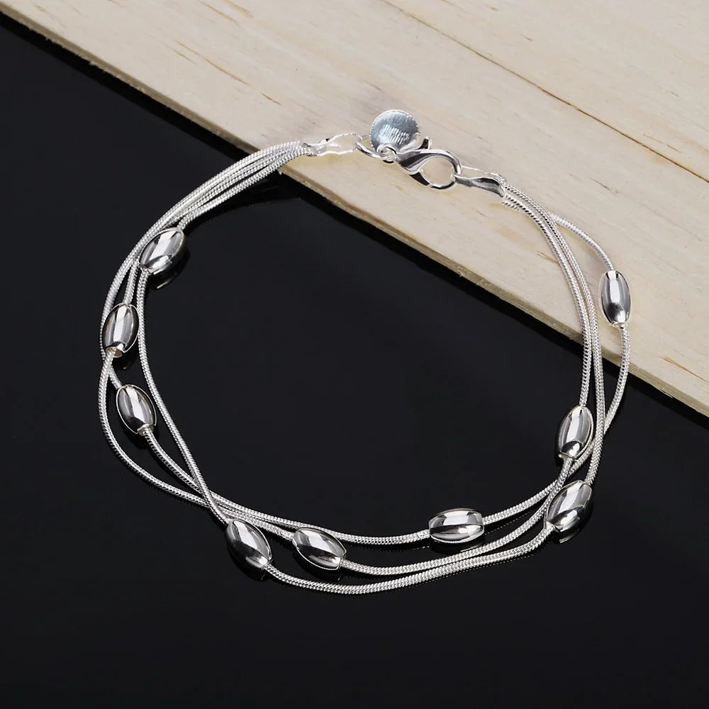 Pulseira de Prata Esterlina 925 com Borla para Mulheres