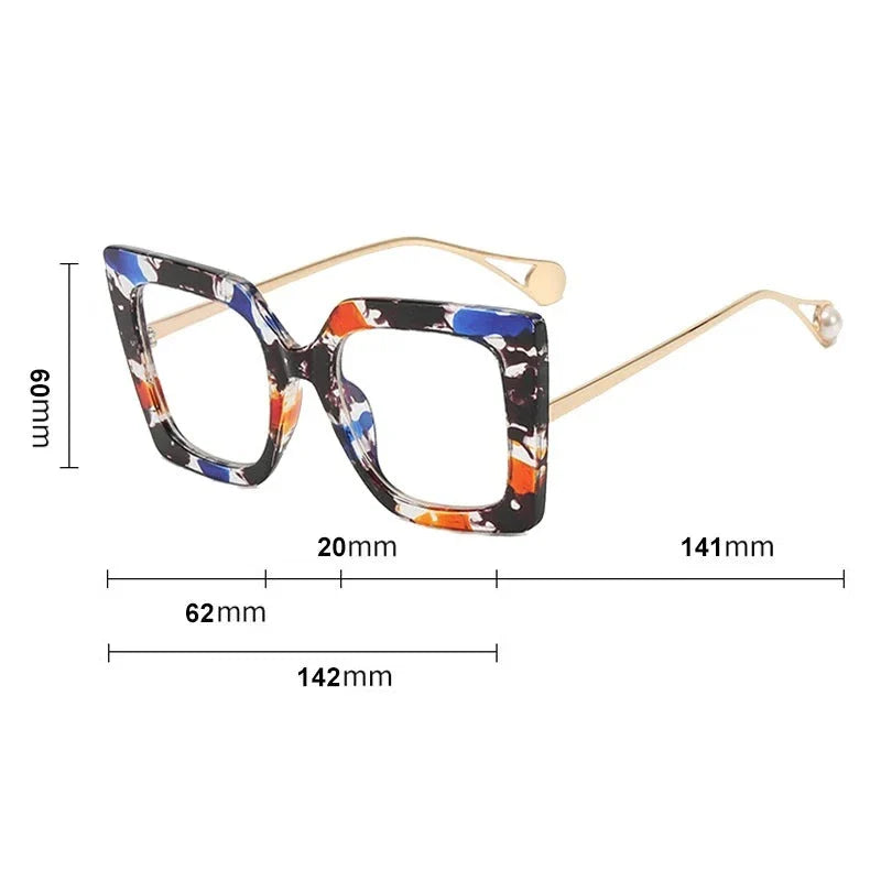 Oversized Square Sweet Vintage Fashion Glasses