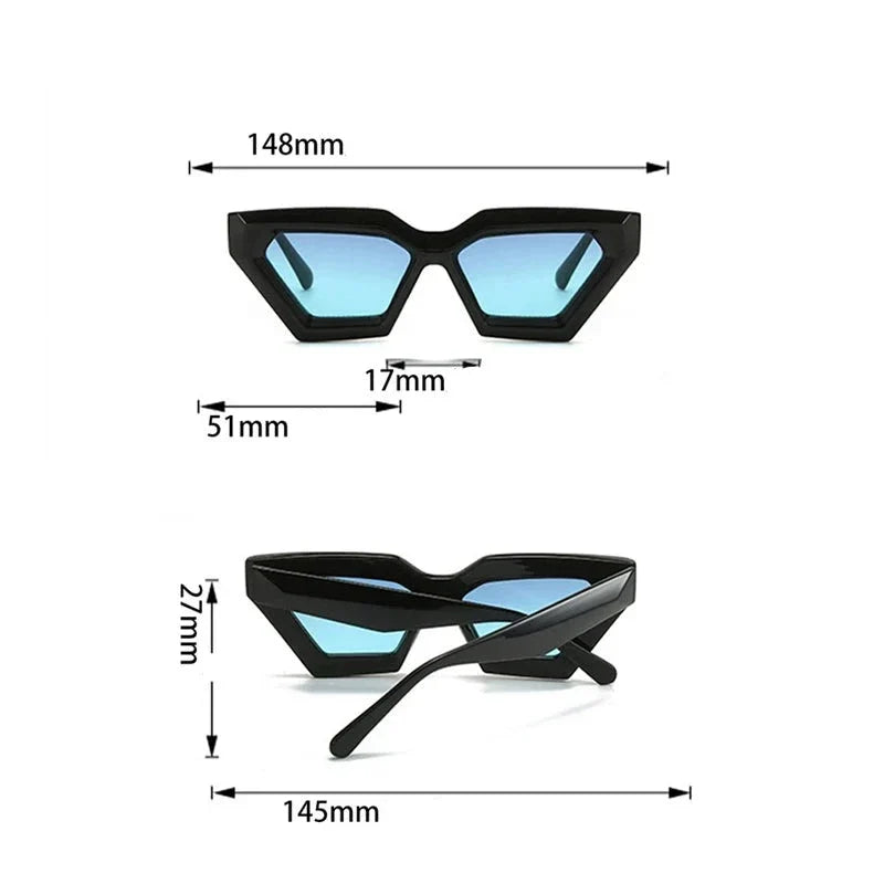 Óculos CatEye Gradiente Superdimensionado UV400