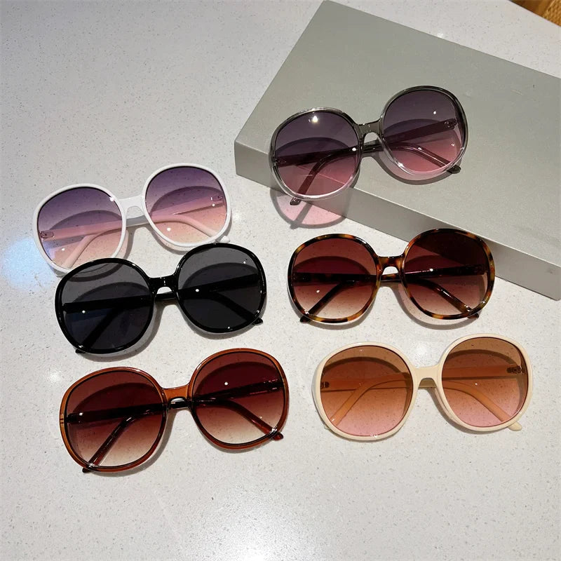 Round Vintage Oversized Gradient Shades UV400