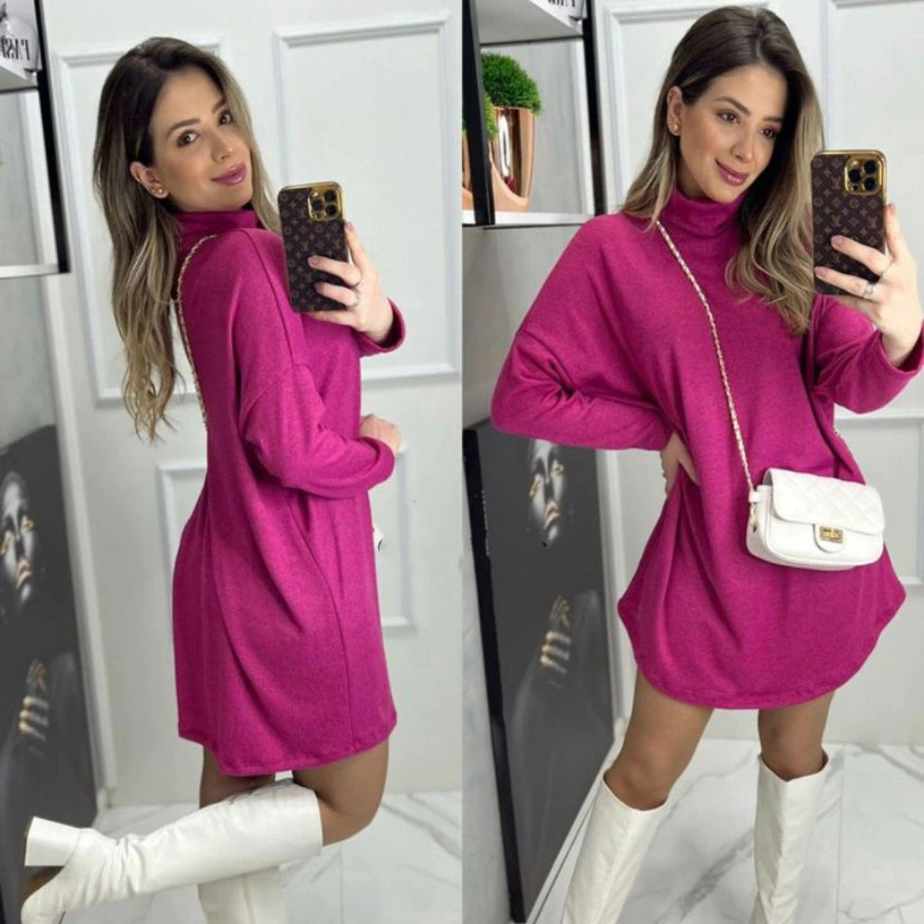 Vestido Poncho de Lazinha Cacharrel Manga Longa para Inverno