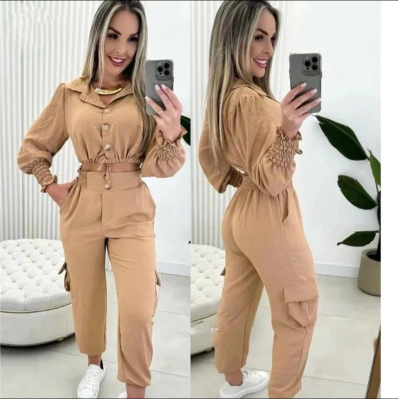 Conjunto Cropped e Calça Jogger Elizabete