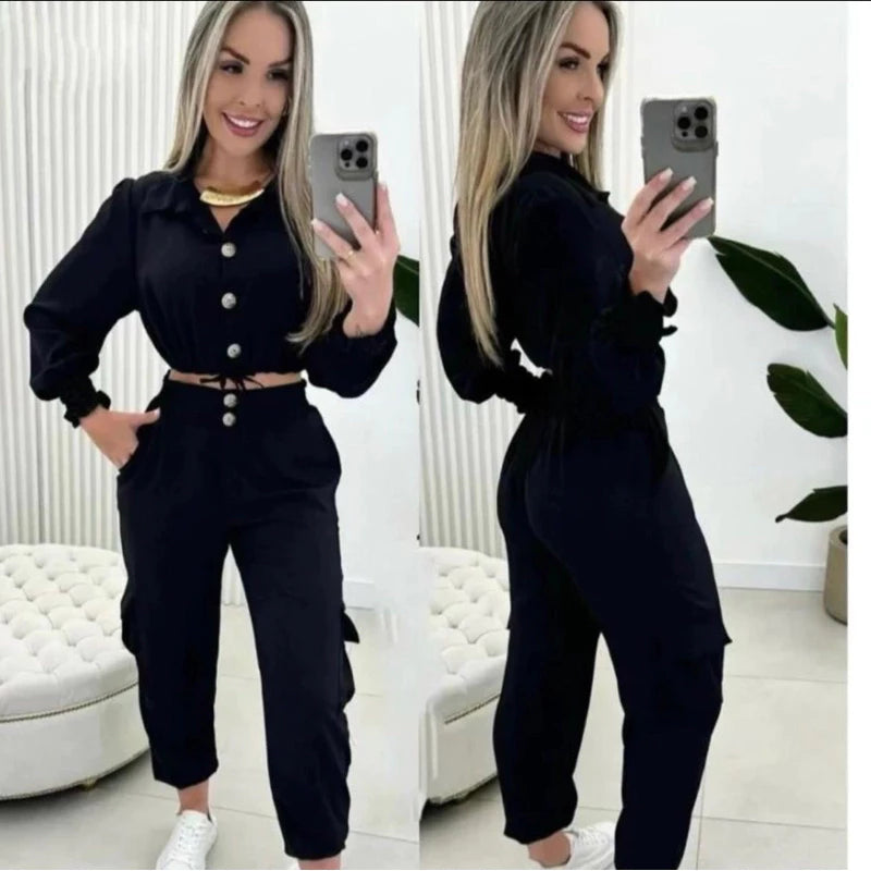 Conjunto Cropped e Calça Jogger Elizabete