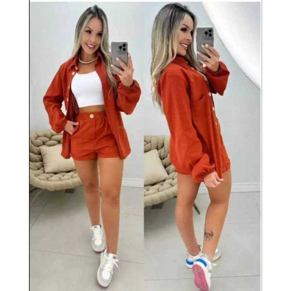 Conjunto de Linho com Camisa e Short