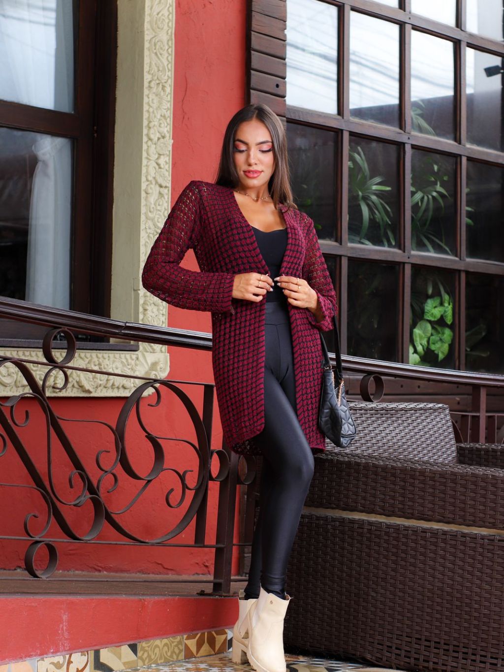 Cardigan Modelo Max Quadradinho